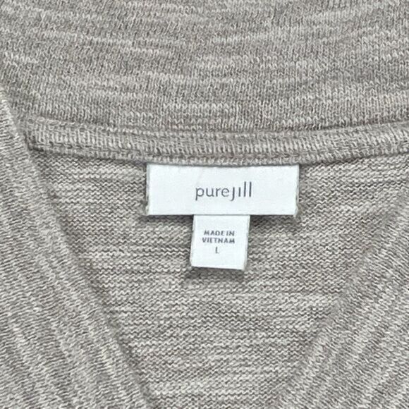 J. Jill Lagenlook Tunic Top Womens Large Gray Minimalist Primitive Long Sleeve - Picture 16 of 16